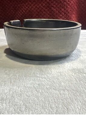 Edith Heath Ashtray 3 Slot Gray Metallic Glaze Stoneware Pottery USA 5x2 Vtg.